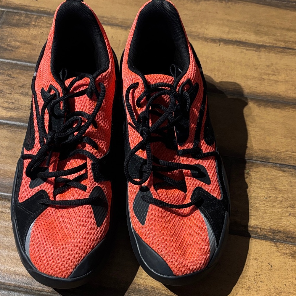 Kids Red and Black Athletic Sneakers - Youth Lightweight Trainers